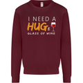 I Need a Huge Glass of Red Wine Funny Mens Sweatshirt Jumper Maroon
