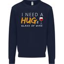 I Need a Huge Glass of Red Wine Funny Mens Sweatshirt Jumper Navy Blue