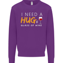 I Need a Huge Glass of Red Wine Funny Mens Sweatshirt Jumper Purple