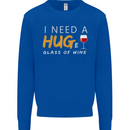 I Need a Huge Glass of Red Wine Funny Mens Sweatshirt Jumper Royal Blue