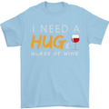 I Need a Huge Glass of Red Wine Funny Mens T-Shirt Cotton Gildan Light Blue