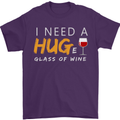 I Need a Huge Glass of Red Wine Funny Mens T-Shirt Cotton Gildan Purple