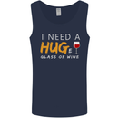 I Need a Huge Glass of Red Wine Funny Mens Vest Tank Top Navy Blue