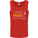 I Need a Huge Glass of Red Wine Funny Mens Vest Tank Top Red