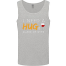 I Need a Huge Glass of Red Wine Funny Mens Vest Tank Top Sports Grey