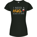 I Need a Huge Glass of Red Wine Funny Womens Petite Cut T-Shirt Black