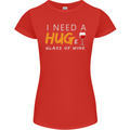 I Need a Huge Glass of Red Wine Funny Womens Petite Cut T-Shirt Red