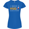 I Need a Huge Glass of Red Wine Funny Womens Petite Cut T-Shirt Royal Blue