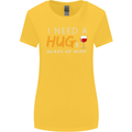 I Need a Huge Glass of Red Wine Funny Womens Wider Cut T-Shirt Yellow