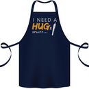 I Need a Huge Spliff Funny Weed Cannabis Cotton Apron 100% Organic Navy Blue