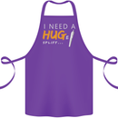 I Need a Huge Spliff Funny Weed Cannabis Cotton Apron 100% Organic Purple