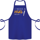 I Need a Huge Spliff Funny Weed Cannabis Cotton Apron 100% Organic Royal Blue