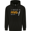 I Need a Huge Spliff Funny Weed Cannabis Mens 80% Cotton Hoodie Black