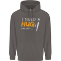 I Need a Huge Spliff Funny Weed Cannabis Mens 80% Cotton Hoodie Charcoal