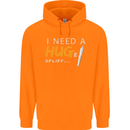 I Need a Huge Spliff Funny Weed Cannabis Mens 80% Cotton Hoodie Orange