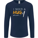 I Need a Huge Spliff Funny Weed Cannabis Mens Long Sleeve T-Shirt Navy Blue