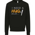 I Need a Huge Spliff Funny Weed Cannabis Mens Sweatshirt Jumper Black