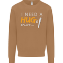 I Need a Huge Spliff Funny Weed Cannabis Mens Sweatshirt Jumper Caramel Latte