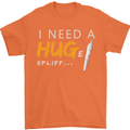 I Need a Huge Spliff Funny Weed Cannabis Mens T-Shirt Cotton Gildan Orange