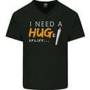 I Need a Huge Spliff Funny Weed Cannabis Mens V-Neck Cotton T-Shirt Black