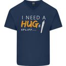I Need a Huge Spliff Funny Weed Cannabis Mens V-Neck Cotton T-Shirt Navy Blue