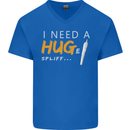 I Need a Huge Spliff Funny Weed Cannabis Mens V-Neck Cotton T-Shirt Royal Blue