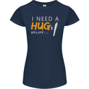 I Need a Huge Spliff Funny Weed Cannabis Womens Petite Cut T-Shirt Navy Blue