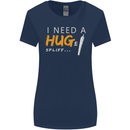 I Need a Huge Spliff Funny Weed Cannabis Womens Wider Cut T-Shirt Navy Blue