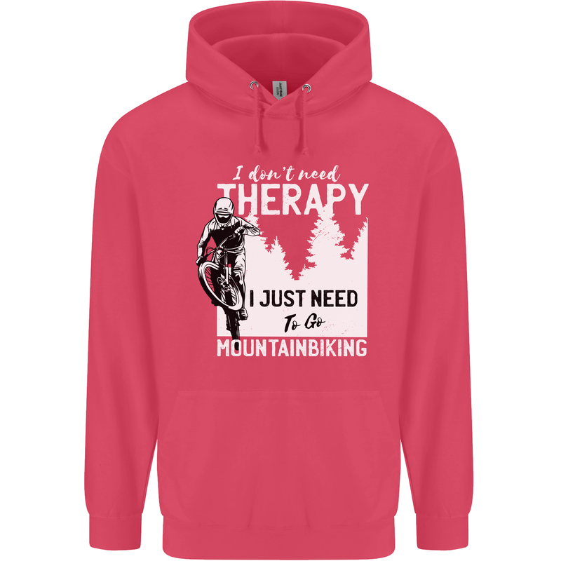 I Need to Go Mountain Biking Funny Cycling Childrens Kids Hoodie Heliconia