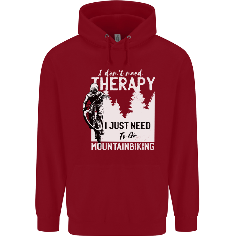 I Need to Go Mountain Biking Funny Cycling Childrens Kids Hoodie Red