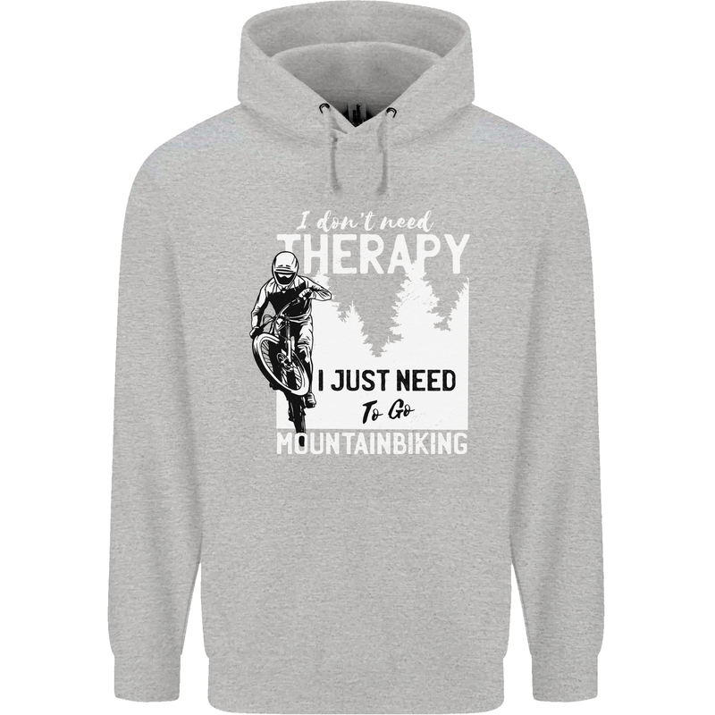 I Need to Go Mountain Biking Funny Cycling Childrens Kids Hoodie Sports Grey