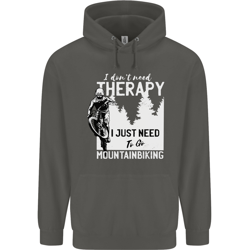 I Need to Go Mountain Biking Funny Cycling Childrens Kids Hoodie Storm Grey