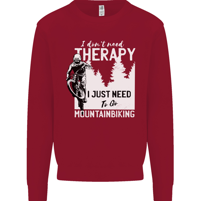 I Need to Go Mountain Biking Funny Cycling Kids Sweatshirt Jumper Red