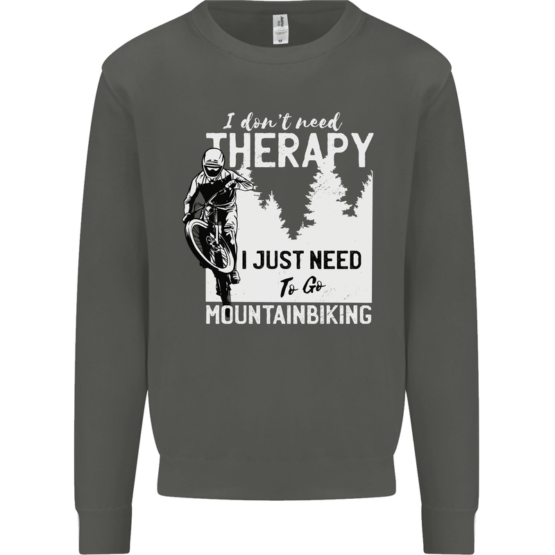 I Need to Go Mountain Biking Funny Cycling Kids Sweatshirt Jumper Storm Grey