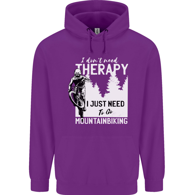 I Need to Go Mountain Biking Funny Cycling Mens 80% Cotton Hoodie Purple