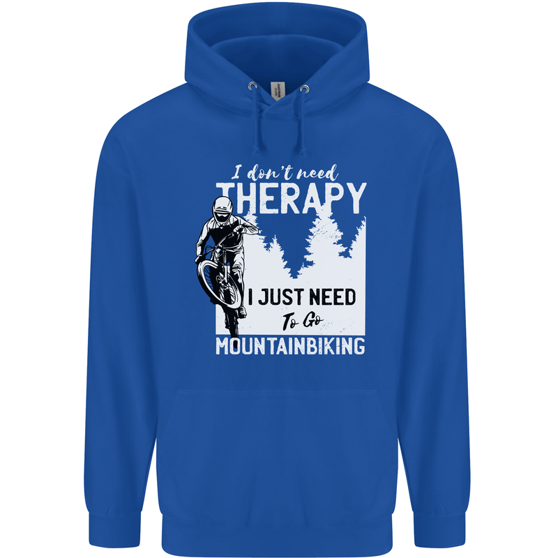 I Need to Go Mountain Biking Funny Cycling Mens 80% Cotton Hoodie Royal Blue