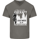 I Need to Go Mountain Biking Funny Cycling Mens V-Neck Cotton T-Shirt Charcoal