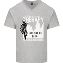 I Need to Go Mountain Biking Funny Cycling Mens V-Neck Cotton T-Shirt Sports Grey