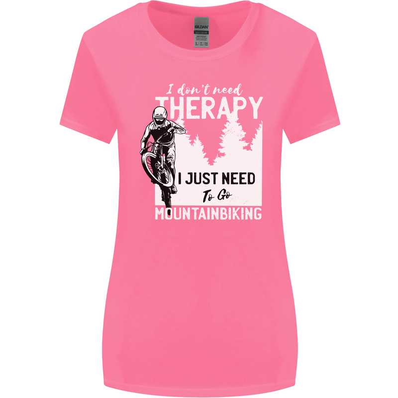 I Need to Go Mountain Biking Funny Cycling Womens Wider Cut T-Shirt Azalea