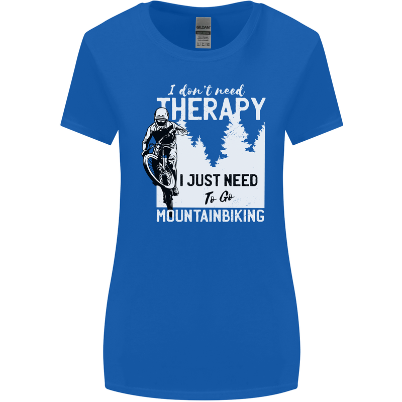 I Need to Go Mountain Biking Funny Cycling Womens Wider Cut T-Shirt Royal Blue