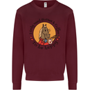 I Only Need Horses and Coffee Equestrian Kids Sweatshirt Jumper Maroon