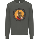I Only Need Horses and Coffee Equestrian Kids Sweatshirt Jumper Storm Grey