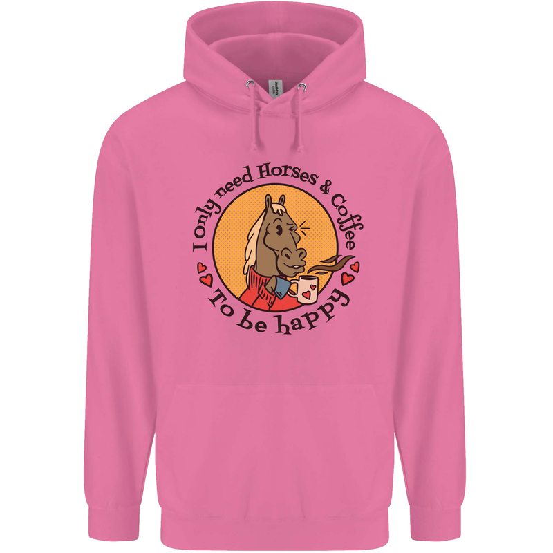 I Only Need Horses and Coffee Equestrian Mens 80% Cotton Hoodie Azelea