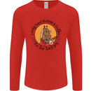 I Only Need Horses and Coffee Equestrian Mens Long Sleeve T-Shirt Red