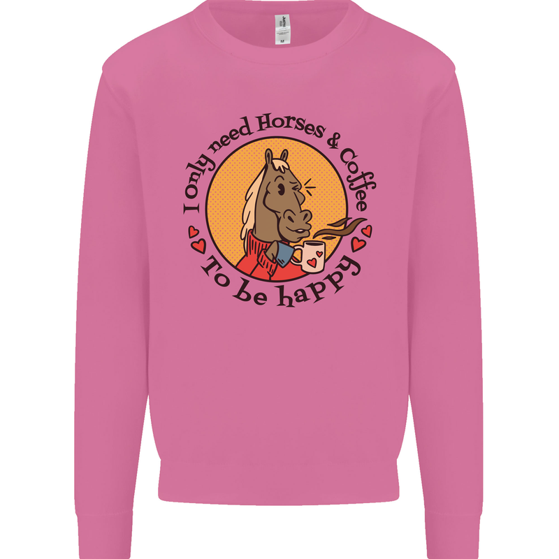 I Only Need Horses and Coffee Equestrian Mens Sweatshirt Jumper Azalea