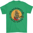 I Only Need Horses and Coffee Equestrian Mens T-Shirt 100% Cotton Irish Green