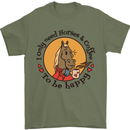 I Only Need Horses and Coffee Equestrian Mens T-Shirt 100% Cotton Military Green