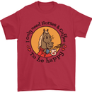 I Only Need Horses and Coffee Equestrian Mens T-Shirt 100% Cotton Red