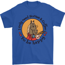 I Only Need Horses and Coffee Equestrian Mens T-Shirt 100% Cotton Royal Blue