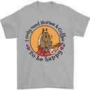I Only Need Horses and Coffee Equestrian Mens T-Shirt 100% Cotton Sports Grey